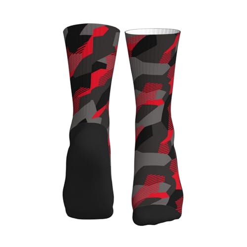 Work Socks for Men - Red Grey Black Camouflage Mens Socks, Crew Socks for Men Women Teens Gift3