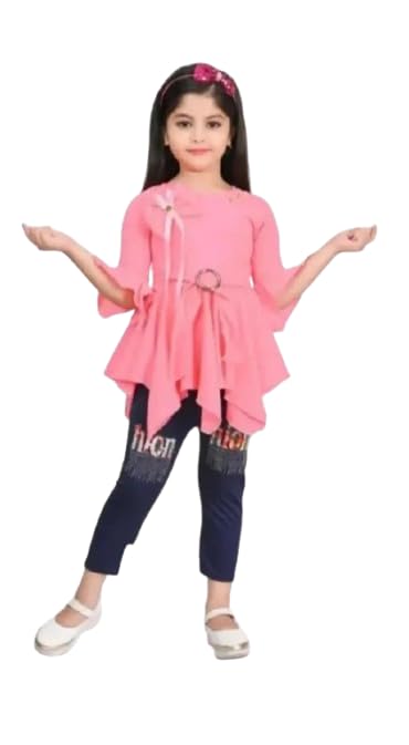 Kids Girls Cotton Blend Top & Pants Set_RMC_dress013_12-18m,Pink