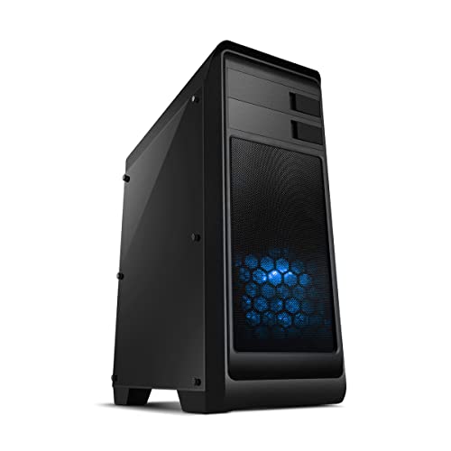 NOX XTREME PRODUCTS Modus -NXMODUSB- Semitorre ATX y micro ATX, USB 3.0, ventana lateral transparente, incluye un ventilador 120mm LED azul, espacio para 3 discos duros y dos ventiladores, color negro