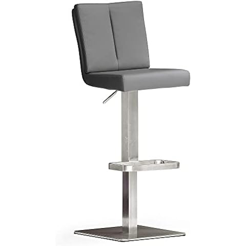 Robas Lund Barhocker Grau mit Lehne Barstuhl drehbar 180 Grad Cover