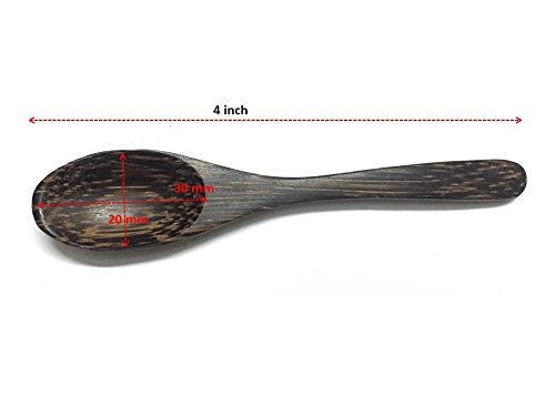 Starworld- 10 Pcs Thailand Natural Eco-friendly Palm Wood Small Spoons Sugar Seasoning Salt Spoons for utensil home kitchen and coffee Natural color