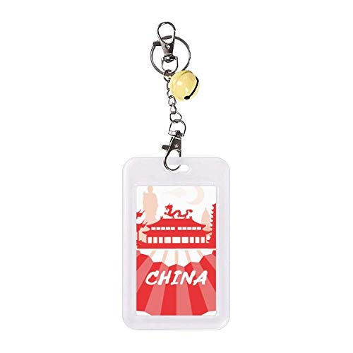 Red Silhouette Landmark - Funda protectora para tarjetas de crédito, diseño de campana amarilla