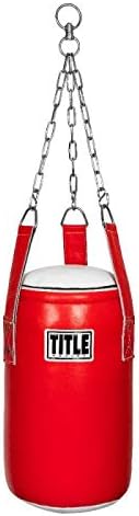 TITLE Boxing Bolsa pesada de cuero con precisión, rojoblanco - saco de boxeo colgante para boxeo, kickboxing - equipo de cazador de cabezas y bolsa