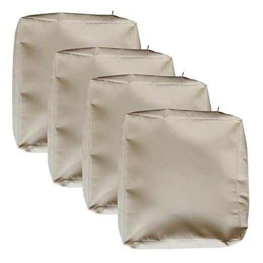 Thick Plastic Outdoor Chair Protectors Cushion Covers Extra Large Chair Seat Slipcovers for Living Room Sofas Couches Loveseats 4 PCs Grey Beige, 4 Count (Pack of 1)