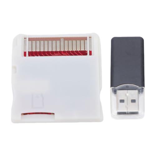 Tosuny Tarjeta de Cartucho de Juego, Tarjeta de Grabación de Juegos NDS con Adaptador de Tarjetas Flash de Juegos 3DS, Lectura y Escritura de Alta Velocidad, Compatible con (Conjunto MADERA HK Blanco)