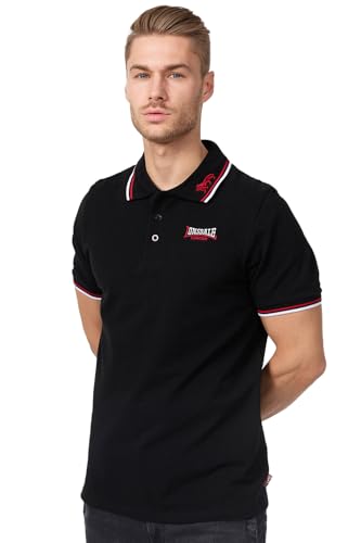 Lonsdale Homme Lion Polo, Noir (Black / Dark Red White), XL EU