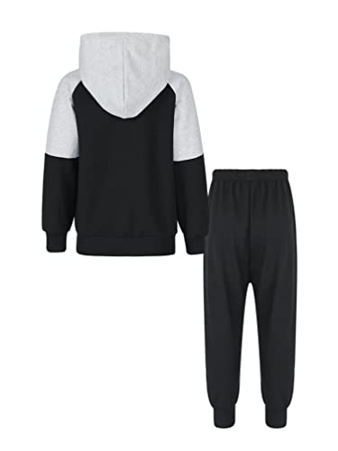 TiaoBug Kids Boys Zip Up Hoodie Sweatshirt and Jogger Sweatpants Athletic Tracksuit Sweatsuit Set4