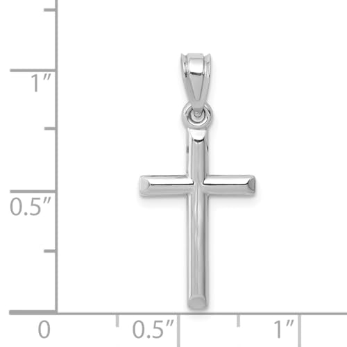 Amanda Rose Collection 14K White Gold Petite Cross Pendant Necklace on a 14K White Gold Chain (18 or 20 inch)4