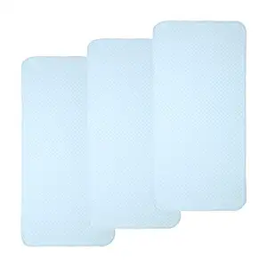 Pleasant Boulevard | Portable Waterproof Baby Changing Pad Liner, Washable Reusable Changing Table Cover Made with Breathable TPU, 27x13in (Blue, 3 Count)