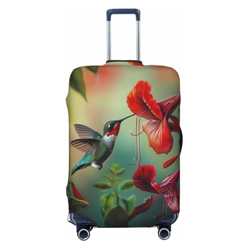 Hummingbird Floral Paradise Travel Luggage Covers - Elasticity Suitcase Covers Protector for Luggage 18-32 Inch