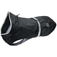 HUNTER Hunde-Regenmantel UPPSALA RAIN, Farbe: schwarz, wind- & wasserfest, anpassbarer Bauchgurt, reflektierend, elastische Beinschlaufen, kompakt verstaubar, leicht zu reinigen, waschbar, Größe: 40