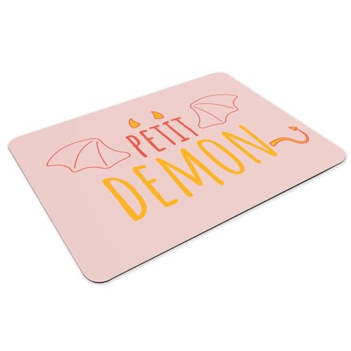 Dessous de table diable mignon en caoutchouc rose grand format