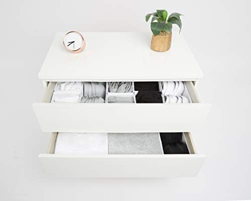 12pcs White Large Drawer Organisers Divider Drawer Dividers Clothes Storage Bedroom Drawers Wardrobe Organiser Storage Organizer Drawer Organiser Divider Clothing & Wardrobe Storage Solutions