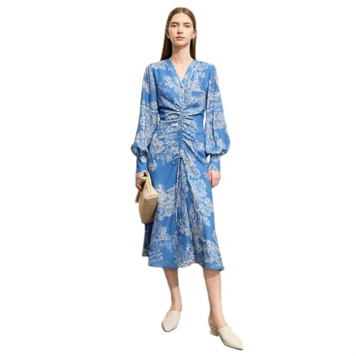 Robe de printemps en mousseline manches lanternes style chinois chic