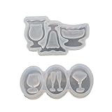 Molde con forma de copa de vino, llavero para hacer manualidades, adornos elegantes, moldes de resina, moldes de resina elegantes