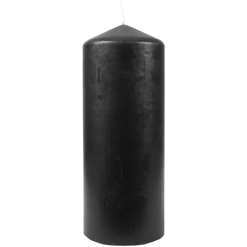 HS Candle Wachskerzen Schwarz Stumpenkerzen Ø6cm x 13,5cm - Kerze in...