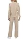 REORIA Damen V-Ausschnitt Jogginganzug Zweiteiler Trainingsanzug Hausanzug Sport Set Elegantes Outfit Lounge Set Khaki M
