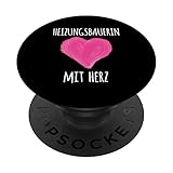Heizungsbauerin Mit Herz PopSockets mit austauschbarem PopGrip