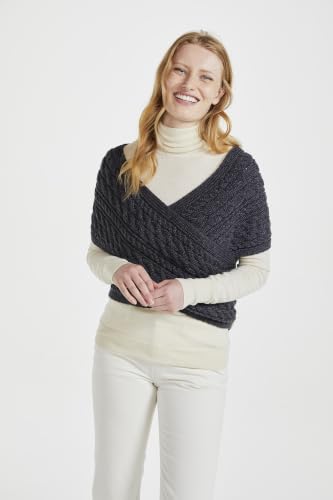 Image of Aran Woollen Mills Corrib Crossover Merino Aran Wrap - 100% Merino Wool - Made in Ireland