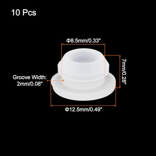 Image of MECCANIXITY 10pcs Silicone Snap in Locking Hole Plugs,8.5mm /0.3 Inch Mounting Diameter Narrow Groove Width 2mm Panel Seal Cover Round for Kitchen Bulkheads Waterproof Sealing Plugs Clear