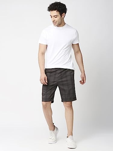 Image of Thomas Scott Men's | Checks | Chino Shorts | Regular Fit | Linen Blend | Above Knee | Casual Short