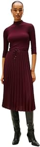 Tommy Hilfiger Damen Kleid Slim Rib Mix Midi-Länge, Rot (Deep Burgundy), XS