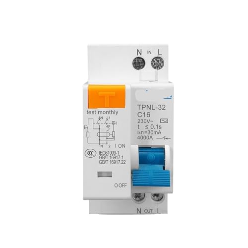 Disjoncteur à courant résiduel 230V 1P+N protection TPNL 32A