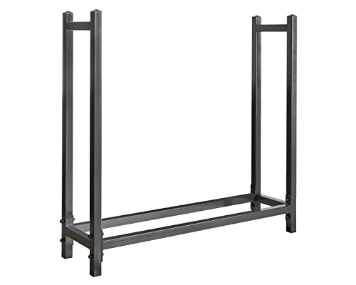 Estantería de metal para chimenea, jardín, soporte para chimenea, soporte apilable, exterior con funda protectora (modelo 1) Cover