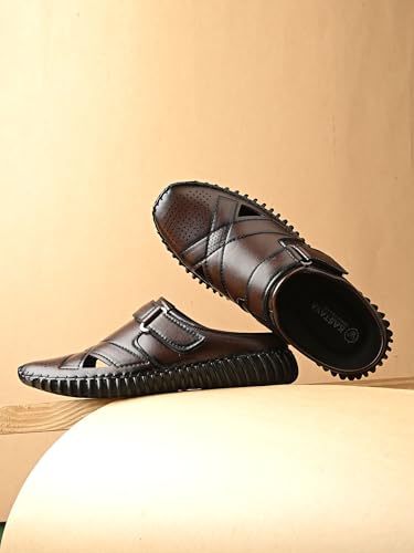 Image of KASTAVA KS 102X Comfortable Premium Synthetic Casual Sandals | Adjust Velcro Closure | Lightweight Everyday Wear Sandals for Men