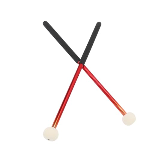 Timpani Mallet Soft Wool Felt Head Alloy Percussion Stick for Musical Performance (Red) - Image 4