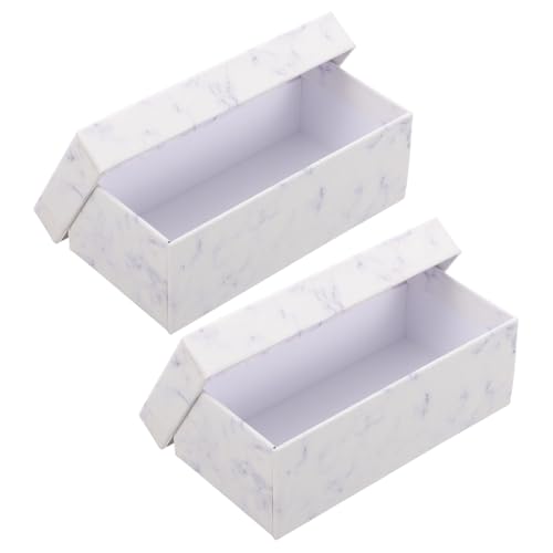 Cabilock 2pcs Marble Box for Jewelry Storage Wrapping Container for Cosmetics Lipstick Elegant Present Box for Parties Christmas Special Occasions