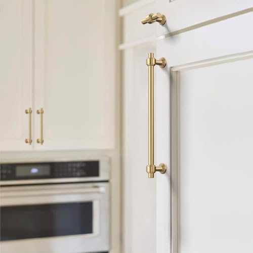 Image of 10 Pack 7.5 inch(192mm) Champagne Gold Cabinet Pulls Kitchen Cabinet Handles Brushed Bronze Cabinet Hardware Drawer Pulls for Cupboard