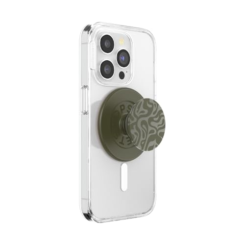 Image of PopSockets Phone Grip for MagSafe, Magnetic Holder, Phone Stand, Green - Alum Swirl