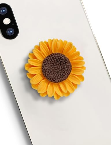 YYizibj Transparent Sunflower Mobile Phone Grip Collapsible Expandable Cellphone Stand for Smartphone and Tablet
