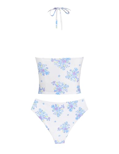 seamoly Tankini Set for Women Halter V Neck Bathing Suit High Waist Bikini Set Tummy Control Swimsuit2
