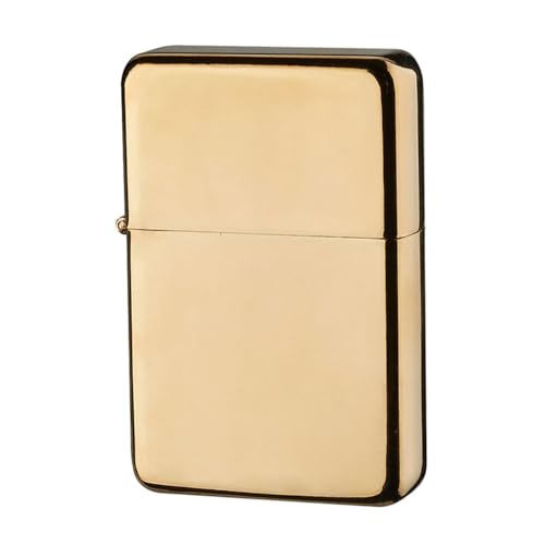 Murago - Benzinfeuerzeug Gold-farbig poliert unbefüllt - Feuerzeug Sturmfeuerzeug Geschenkidee verspiegelt Normale Flamme Benziner für Männer...