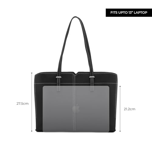 Image of Miraggio Isadora 13 Inch Laptop Tote Bag For Women Office Use | Office Tote Bag With Padded Laptop Sleeve And Zipper Closure | Stylish Totes