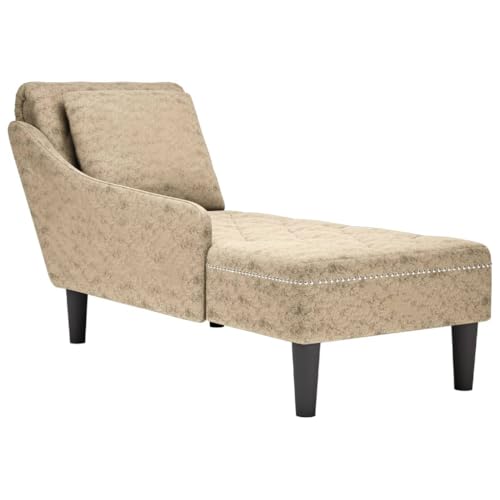 Willood Chaiselongue mit Kissen Rechter Armlehne Hellgrau Kunstleder Gepolsterte Recamiere für Wohnzimmer Schlafzimmer Büro, Polsterliege Willood Chaiselongue mit Kissen Rechter Armlehne Hellgrau Kunstleder Gepolsterte Recamiere für Wohnzimmer Schlafzimmer Büro, Polsterliege