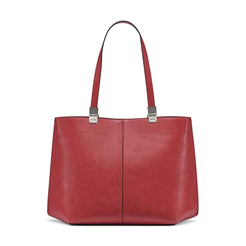 Image of Calvin Klein Women's Granite Geometric Tote Bag - Vegan Leather, Monogram, 3 Pockets