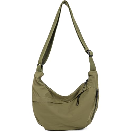 Sanxiner Crescent Crossbody Bags for Women Nylon Slouchy Sling Hobo Bag,Spacious Dumpling Shoulder...