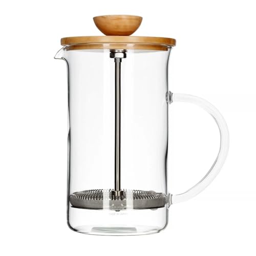 Image of French Press Coffee Maker - Coffee Brewer For Home - Portable Machine - Coffee Filter Machine - Tea Maker Mug, Stainless Steel & Borosilicate Glass, Lightweight & Durable [Pack of 1]