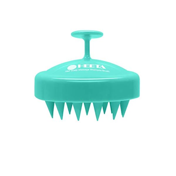 HEETA Shampoo Scalp Brush Massager Hair Growth, Scalp Scrubber with Soft Silicone Bristles for Hair Growth & Dandruff Removal, Hair Brush for Scalp Exfoliator, Green