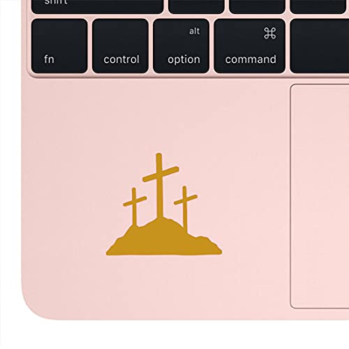 Image of Calvary Crosses Christian Jesus (Metallic Gold) (Set Of 2) Premium Waterproof Vinyl Decal Stickers For Laptop Phone Accessory Helmet Car Window Bumper Mug Tuber Cup Door Wall Decoration