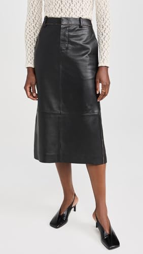 Vince Women's Mid Rise Leather Pencil Skirt2