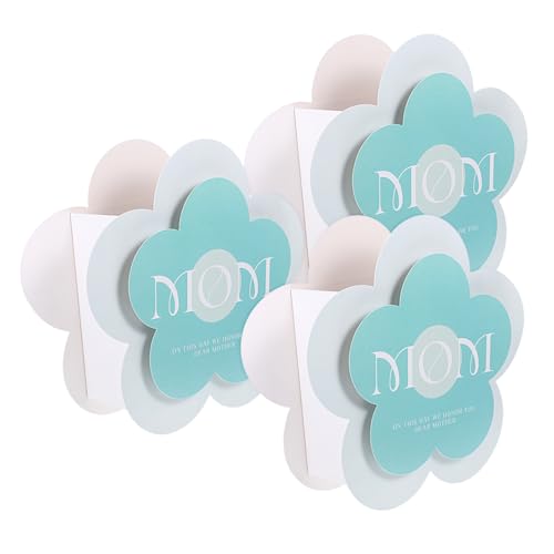 MOLUCKFU 3pcs Floral Paper Bags Multi-functional Handheld Present Storage Pouches for Mother Day Decorative Bouquet Wrapping Bags Reusable Present Packaging Portable Present Box