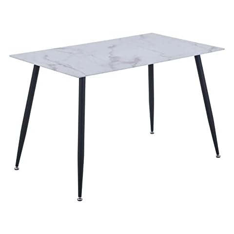 GOLDFAN Rechteckiger Esstisch aus Glas Moderner Marmor Küchentisch Cover