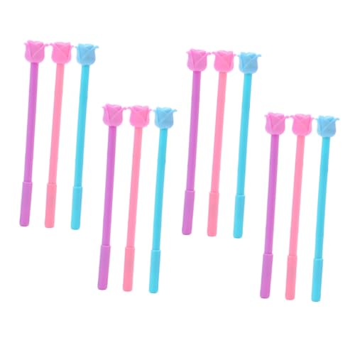Homoyoyo 12 Pcs 0.5mm Rose Model Gel Ink Roller Pens