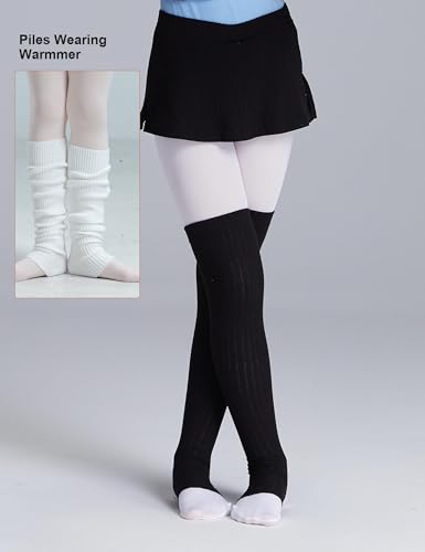 Image of Girls Leg Warmer Knitted Workout Socks for Ballet, Athletic Legsleeve for Dance Warm up