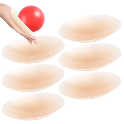 Nimiah Double-Sided Sticky Nipple Covers - 3 Pairs Adhesive Silicone Pasties for Women, Reusable Breast Petals Crème