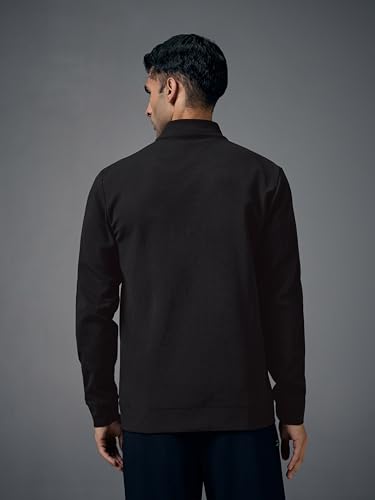 Image of TECHNOSPORT Men's Regular Fit Solid Mock Collar Jacket With Elasto Plus for Sports, Gym & Regular Use